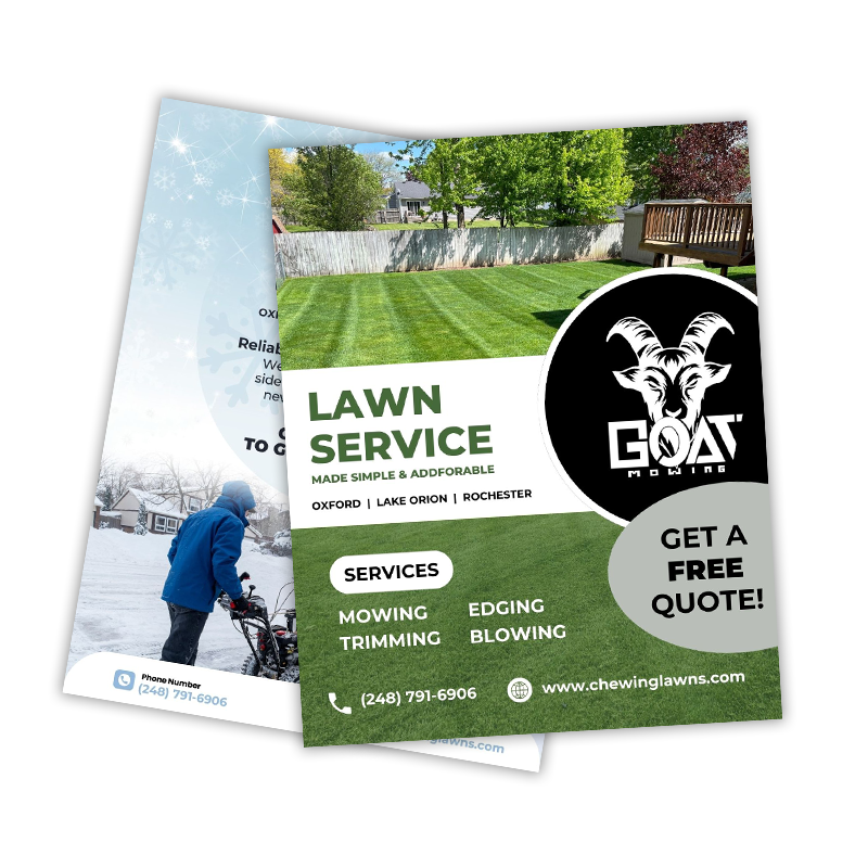 Two Goat Mowing Flyers